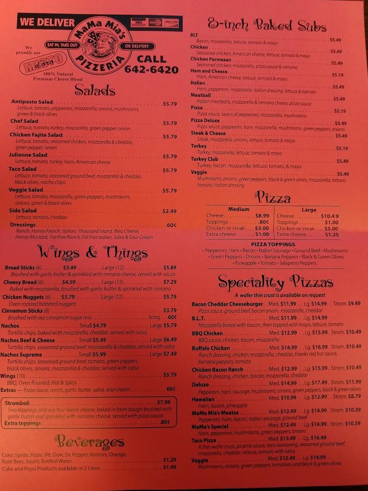 Ma Ma Mia's Pizzeria Menu image 3